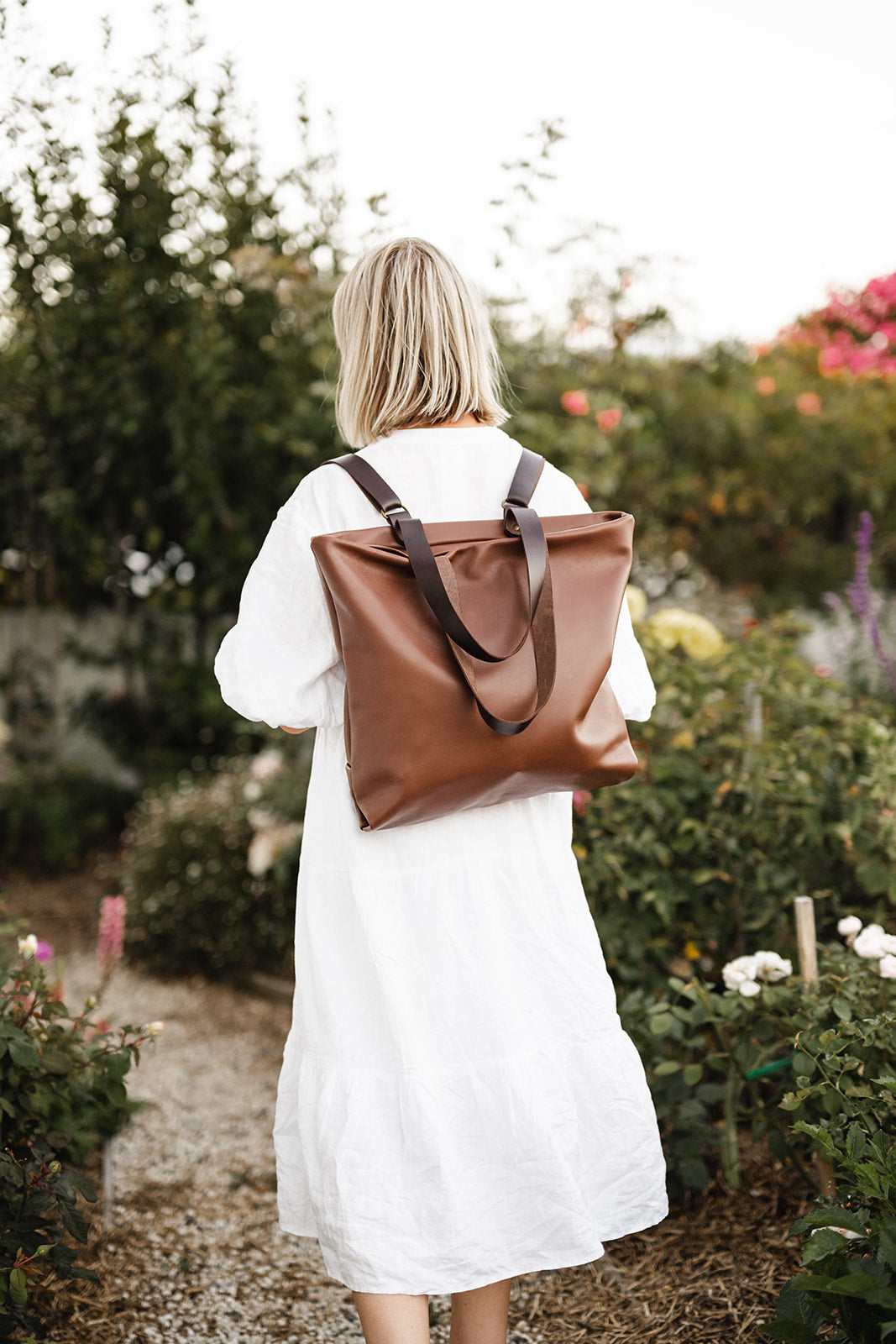 Tan Leather Backpack & Tote