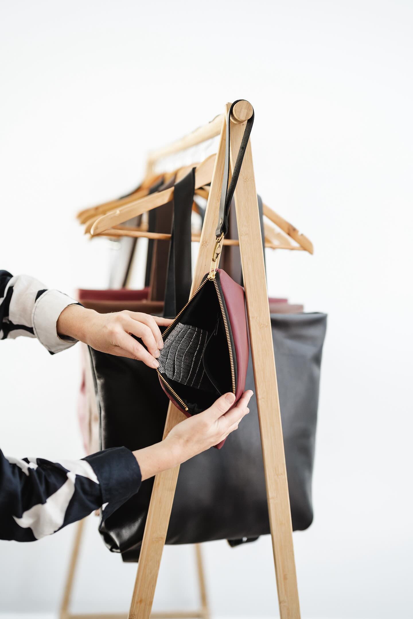 Cherry Oversized Leather Clutch