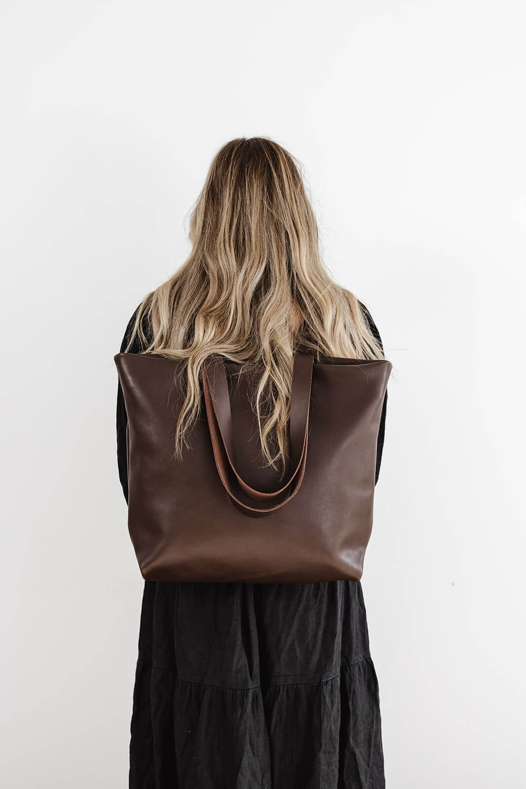 Chocolate brown hotsell tote bag