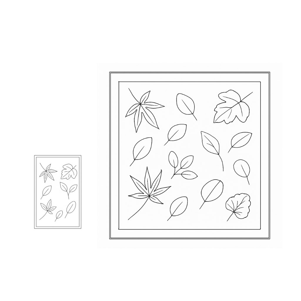 Framed kangaroo leather print featuring seasonal Tasmanian foliage, displayed in STUDIO Ella Jackson. A unique piece reflecting local landscape and rhythm.