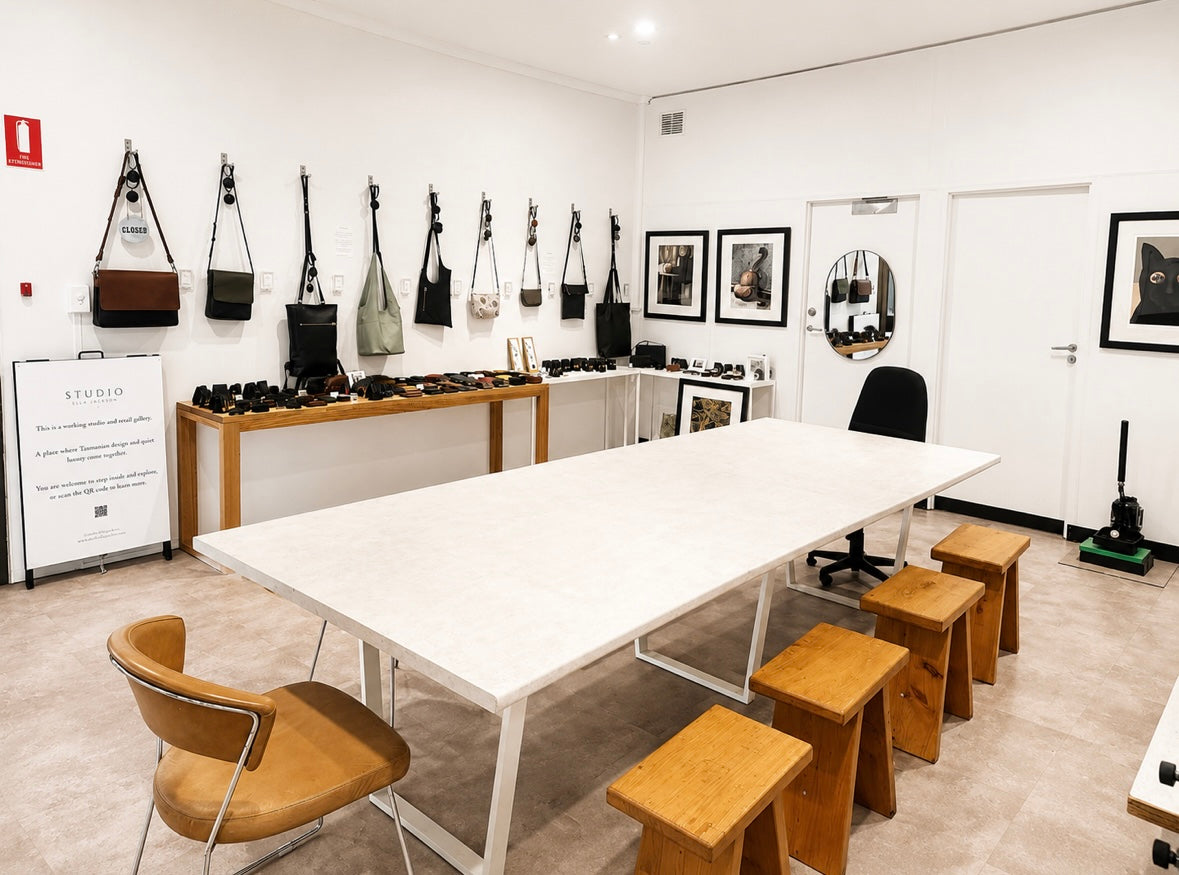 Workshop space at STUDIO Ella Jackson in Hobart, Tasmania, available to hire for creative workshops, demonstrations and small group gatherings.